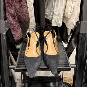 Sam Edelman Black Suede Slingback Heels